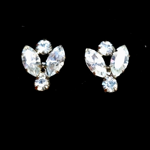 Vintage 1950s Made In Austria Crystal Screw Back Earrings - Picture 3 of 12